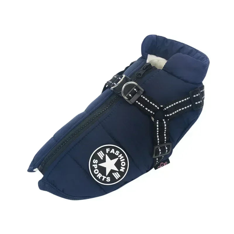 Chaqueta Impermeable y Cálida para Perros con Arnés  Invierno