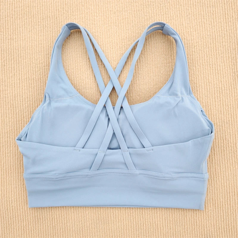 Sexy Yoga Bra  Top Deportivo Mujer con Soporte y Espalda Cruzada | Fitness & Gym