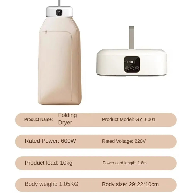 Secadora de Ropa Plegable  Inteligente, UV y Portátil para Viajes