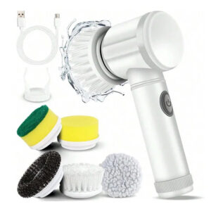 Electric Spin Scrubber con 5 Cepillos  Limpieza Profunda sin Esfuerzo