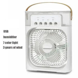 Enfriador de Aire 3 en 1 Portátil con Luz LED y Humidificador para Casa u Oficina