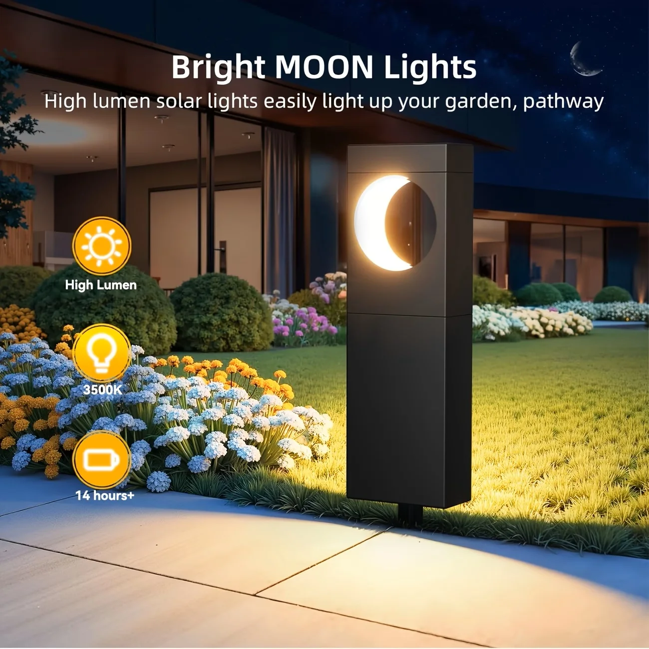 Bright Moon Waterproof Solar Pathway Lights - Image 3