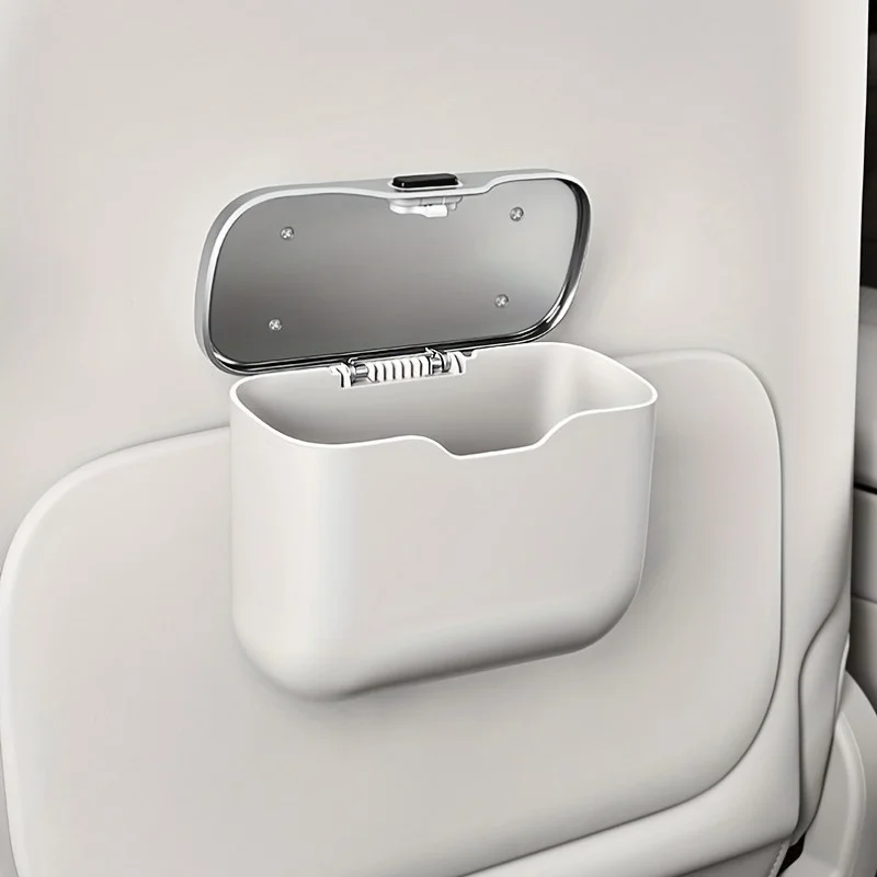 Leakproof Hanging Car Trash Can with Press Lid - Image 4
