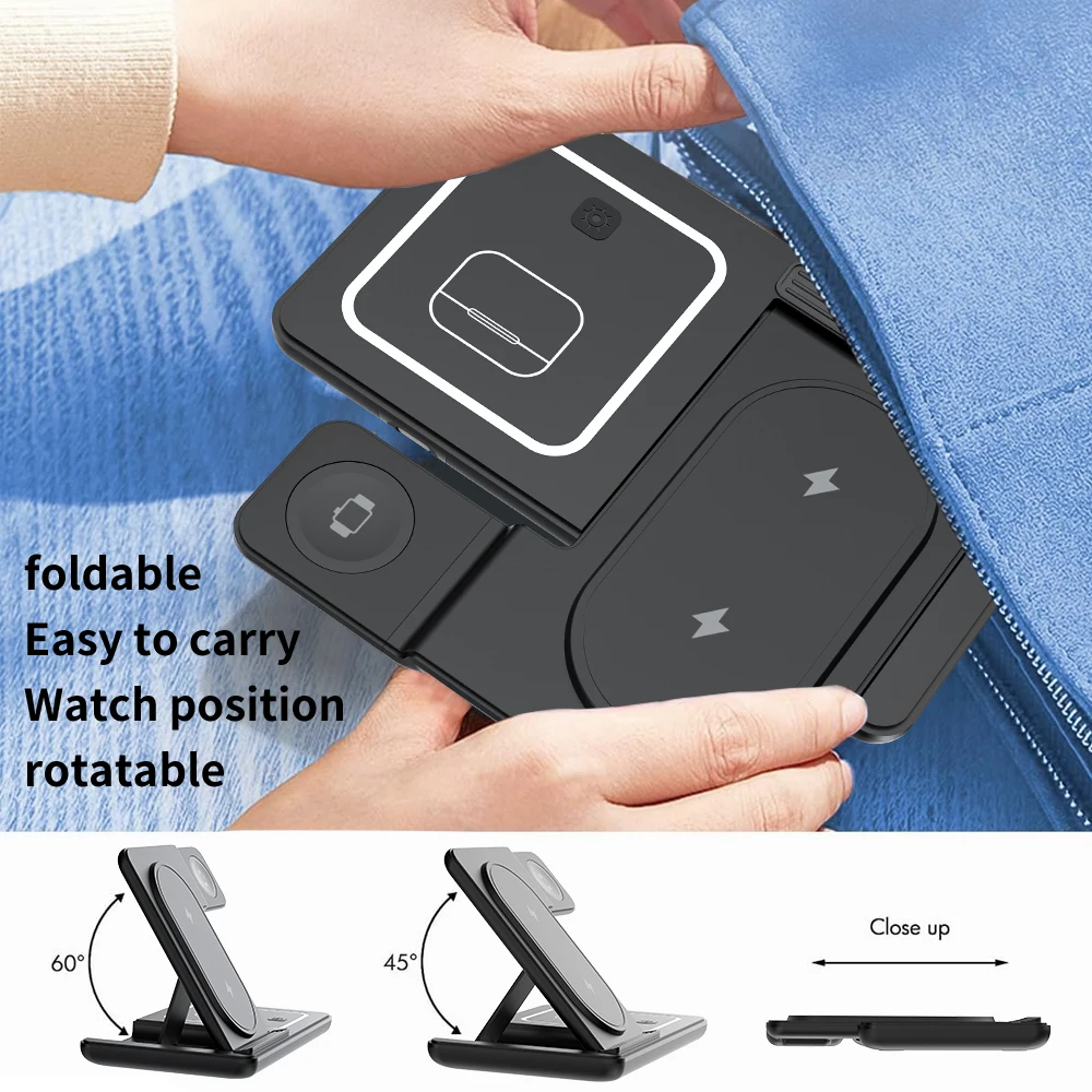 Premium 3-in-1 Foldable Wireless Charging Station for Samsung Galaxy - Image 6
