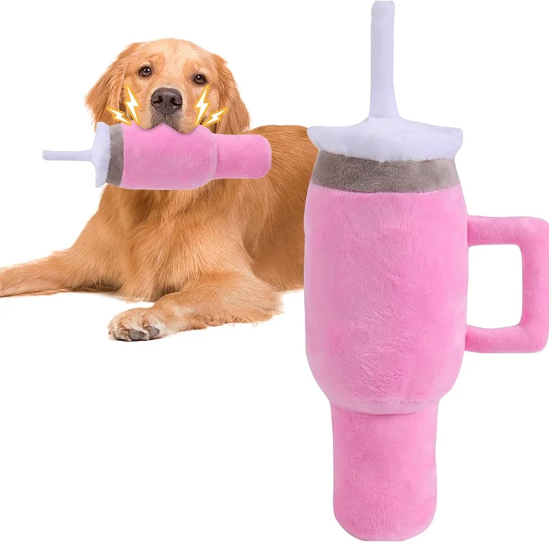 Premium Durable Squeaky Dog Cup Chew Toy for Aggressive Chewers