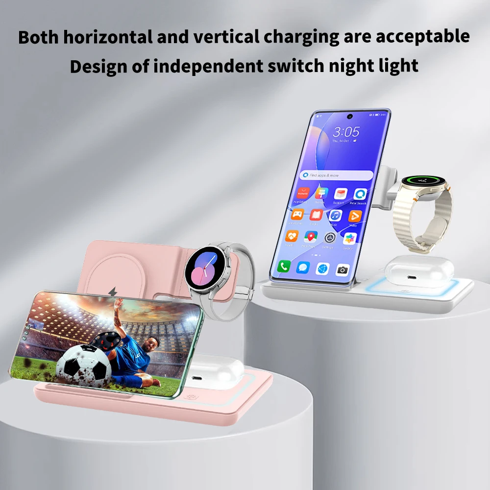 Premium 3-in-1 Foldable Wireless Charging Station for Samsung Galaxy - Image 3