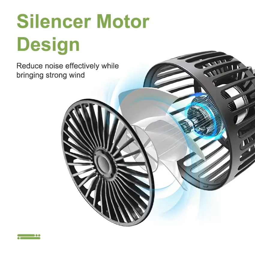 360° Dual Head Car Seat Back Cooling Fan - 3-Speed USB Charging Neck Cooler - Image 2