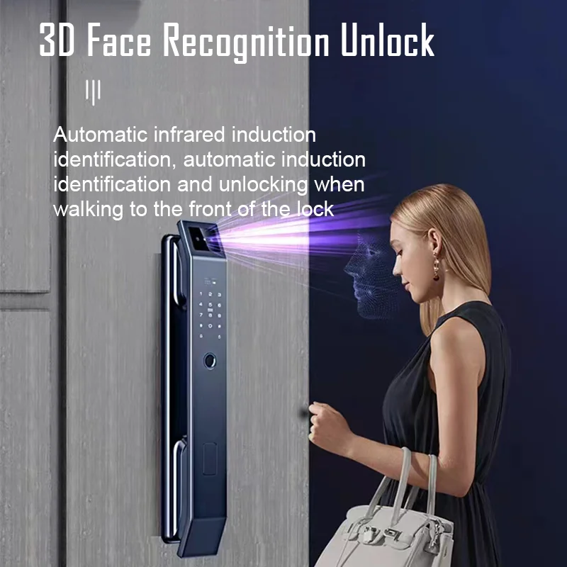 Biometric Fingerprint & 3D Face Unlock Smart Lock - Image 2