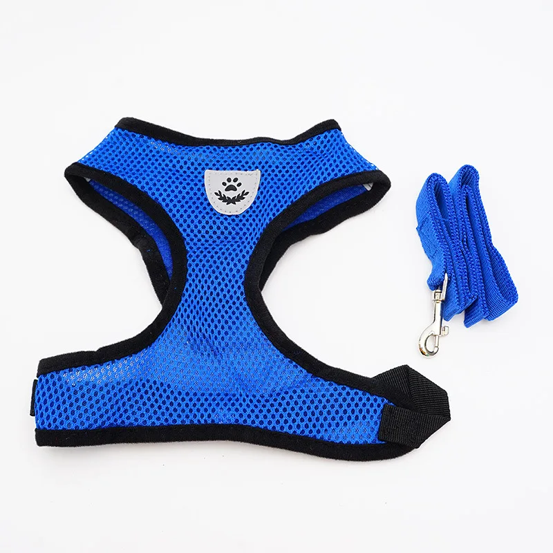 Premium Breathable Air-Mesh Small Dog & Cat Harness with Leash Set - Image 4