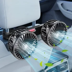 360° Dual Head Car Seat Back Cooling Fan - 3-Speed USB Charging Neck Cooler