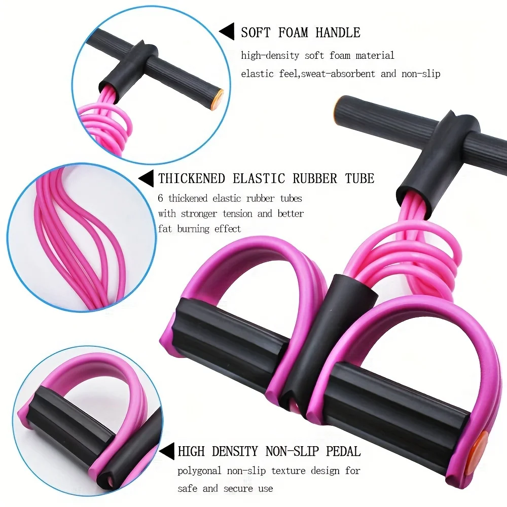 Premium 6-Tube Latex Resistance Trainer for Home Fitness - Image 2